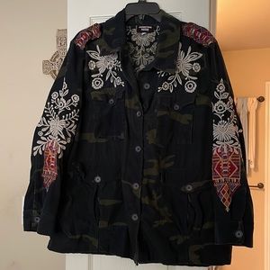 Johnny Was Camo corduroy button up